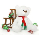 White 5 Feet Special Christmas Teddy Bear with tie muffler